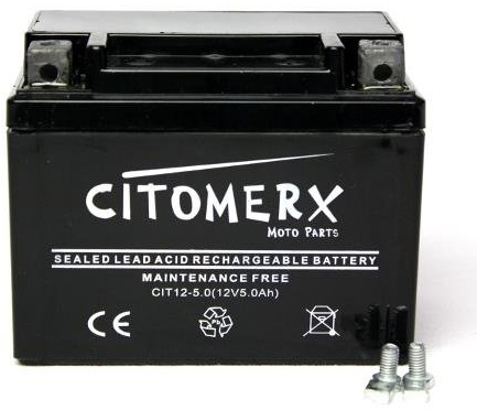 Batterie wartungsfrei 12V 5AH YB4L-B, YTX4L-BS, YT4L-B | Passend für Piaggio NRG mc2 50 LC DD 1998-1999
