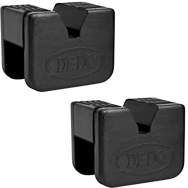 DEDC 2pcs Jack Stand Pads for Axle Stands, Rubber Block Slotted Frame Rail Protector, Pinch Welds Protector 2.4x1.7x1.7inch