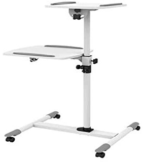 LINK carrello presentazioni LKBR25 supporto proiettore e laptop con due ripiani regolabile altezza 850-1100 mm struttura acciaio e legno ruote bloccabili dimensioni compatte 68,5x49x10 cm