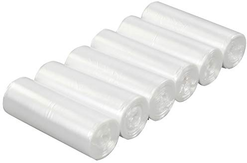 Ponpong 5L Transparent Abfallsäcke Müllbeutel Mülltüten, 6 Rollen, 150 Zählt
