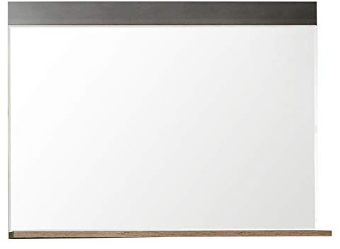 trendteam smart living - Indy - Garderobenspiegel - Eiche/Grau - Wandspiegel mit vollständiger Spiegelfläche - (BxHxT) 90 x 69 x 16 cm - für Flur, Wohnzimmer oder Badezimmer | B 90 x H 69 x T 16 cm · Holzwerkstoff-Rahmen · einfache Wandmontage