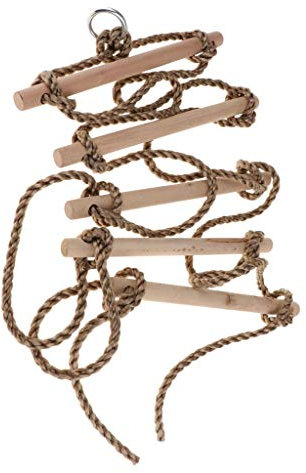 Tubayia Holz Kletterleiter Strickleiter Spielplatz Kletternde Leiter Kinder Outdoor Spielzeug (30 cm)