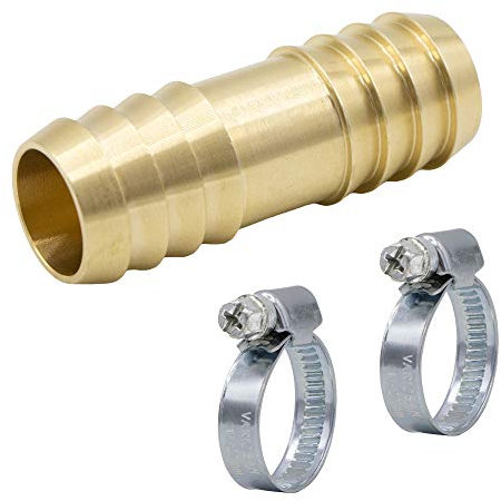 VARIOSAN Connettore tubo giardino 14863, 1 (25 mm), Ottone, incl. fascette stringitubo (acciaio inox / V2A)