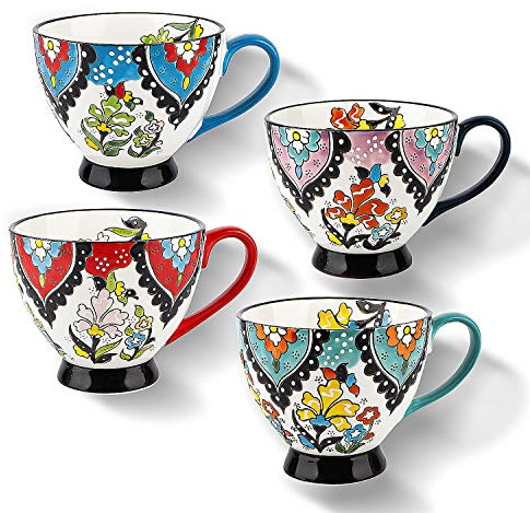 superyes Set di tazze da 4,444 ml grande tazza in ceramica, tazza da caffè per tè, latte, latte, cappuccino, cacao, muesli, cioccolata calda, regalo per uomini, donne, amici, famiglia