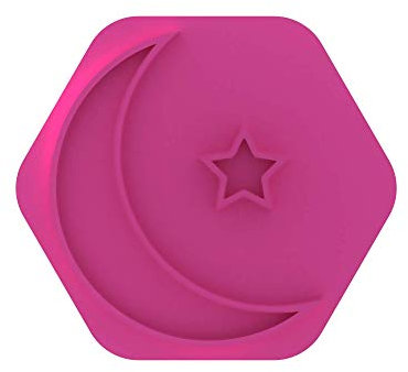 LissieLou Islamic Moon and Star Cookie Stamp Ramadan Eid Celebrations Icing Fondant Embosser - Light Pink
