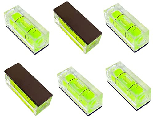 ZUJHPYMI 6Pcs Magnetic Small Bubble Level 10x10x29mm Mini Square Bubble Spirit Levels Leveling Tools