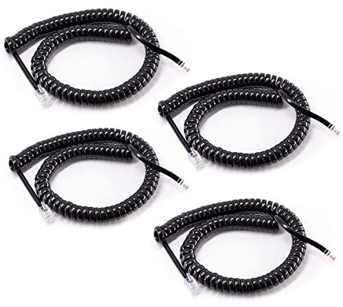 FUSHUI Confezione da 4 Cavi Telefonici per Telefono, Cavo Telefonico da 2 m, Filo per Telefono Fisso, Cavo RJ9 4P4C si Applica Agli Accessori Telefonici Familiari