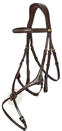 LeMieux Kudos Grackle Bridle - Soft Leather - Reins Sold Separately - Havana - Full