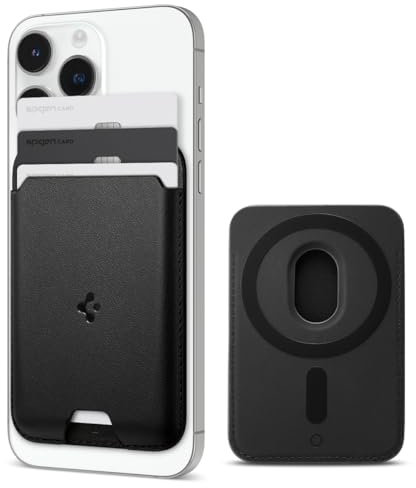 Spigen Valentinus MagFit MagSafe Kartenhalter 3-Karten Kompatibel mit iPhone 17/16/15, andere MagSafe-Modelle und Google Pixel 10-Serie mit Pixelsnap - Schwarz