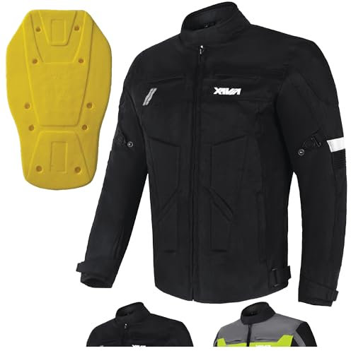 XAVIA GALE Herren-motorradjacke – Wasserdichte Und Belüftete Motorradjacke Mit Schutzstufe 2 | Für Alle Jahreszeiten (L, Schwarz)