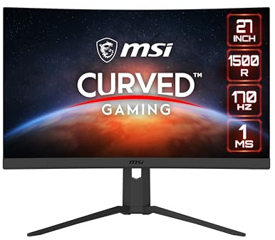 MSI G27CQ4P E2, Monitor Gaming Curvo de 27 Plat, WQHD (2560 x 1440), 170 Hz y 1ms de Respuesta, Casual, visión Nocturna, Negro