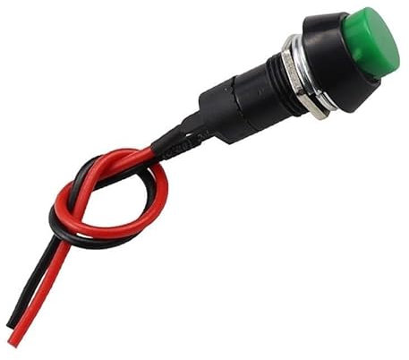 1 pz Interruttore a Pulsante Piccolo Circuito for Auto Altoparlante Elettrico Mini Interruttore a bilanciere con Filo (Color : with Line)