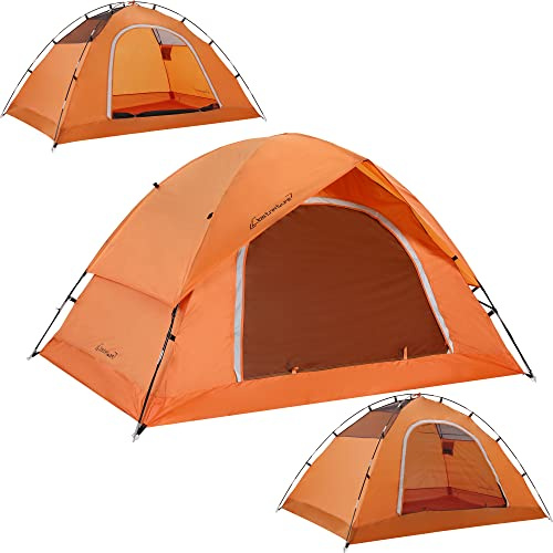 Clostnature 4 Personen Zelt für Camping - Wasserdichtes Outdoor 4 Mann Zelt Leichtes Kuppelzelt für 4 Personen, Kompakt Zelt mit Kleinem Packmaß für Familie, Strand, Festival, Gruppe