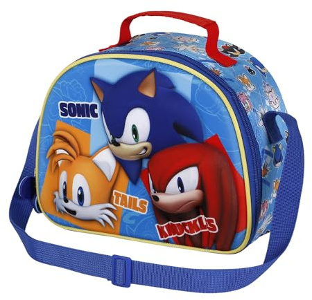 Sonic The Hedgehog - SEGA -Trio-Porta Merenda 3D, Blu, 25.5 x 20 cm
