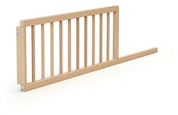 AT4 – Babybettgitter 120 cm FESTIVEE Lackierte Buche – 120 x 32 x 4 cm | Einfach zu installieren | MassivHolz