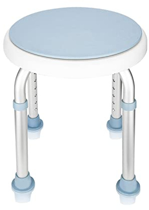 Hebitod Duschhocker, Duschstuhl Höhenverstellbar 36-51cm, 360°Drehbarer Duschsitz, Badehocker Belastung 136kg, rutschfest und Stabil badhocker für die dusche