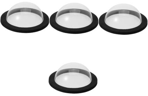 HANABASS 4pièces Flottant Transparent pour Observation De Poissons Jardin Couverture Acrylique pour Étang Base Noire avec Couvercle Transparent