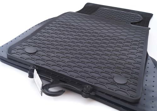 Gummimatten für BMW 5er G30 G31 M5 Gummi Fußmtten Matten Geruchsneutral Original Qualität 4-teilig Schwarz Hexagon Design