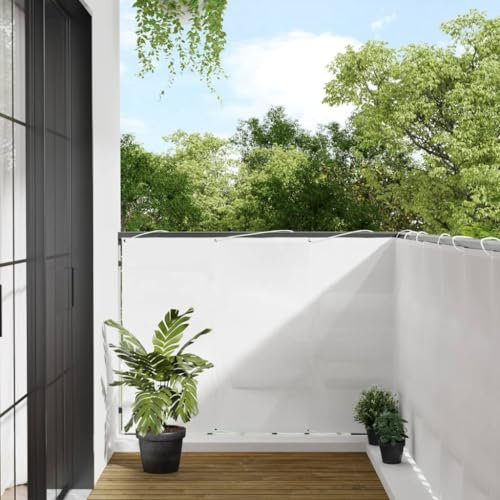 Bulliing Balkon-Sichtschutz Weiß 120x800 cm Balkonbespannung Sichtschutz FüR Den Garten Sichtschutz Zaun 100% Polyester-Oxford