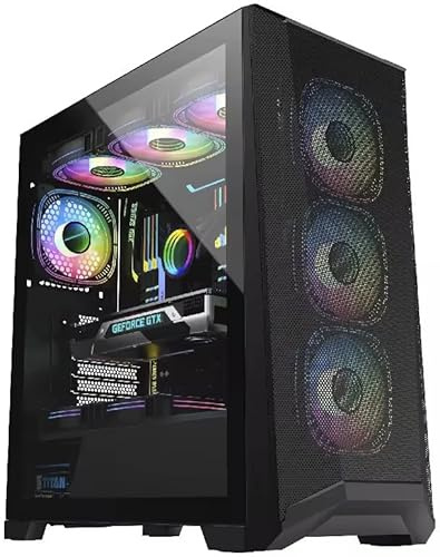 Boîtier PC ECLIPSIS Noir – Design Mesh & Verre Trempé, 4 Ventilos RGB + Contrôleur, USB 3.0/Type C, E-ATX/ATX/ITX, 9 Ventilos, Refroidissement Liquide 360 mm