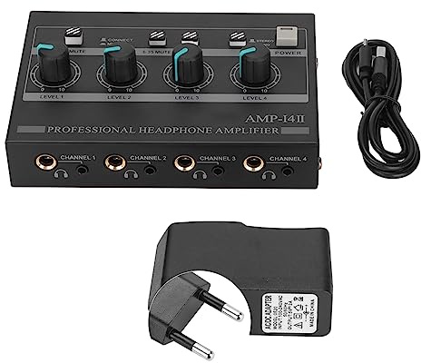 Amplificateur De Casque 4 Canaux Stéréo Puissant pour Studio Et Scène Sortie Individuelle Métal Robuste