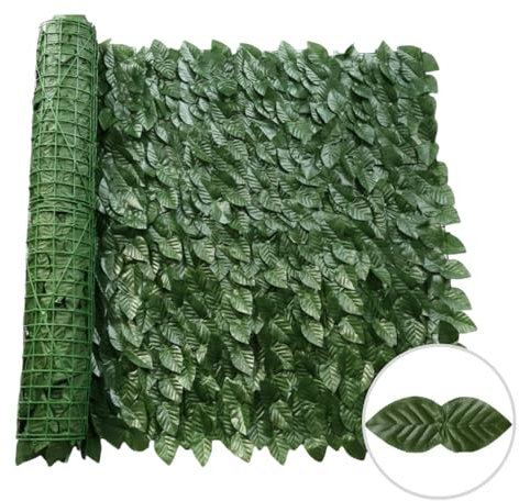 Artificial Ivy Privacy Fence Screen, 3m x 1m Garden Screening UV Protected Hedge Roll Screen, Faux Vine Leaf Decoration for Outdoor Garden Wall inclued 20 Green Nylon Ties
