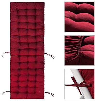 Acouto Patio Chaise Lounge Cuscini Sun Lounger Cushions Pad Sedia Sedia Sedia Cuscino per Vacanza da Viaggio Esterno Interno 1. Dimensione: 170 * 53 * 8 Cm Chaise Longhe (Claret)
