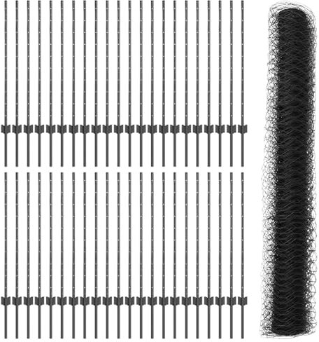 vidaXL Posti per Recinzione 22 pz U-Channel Grigio 100 cm Acciaio