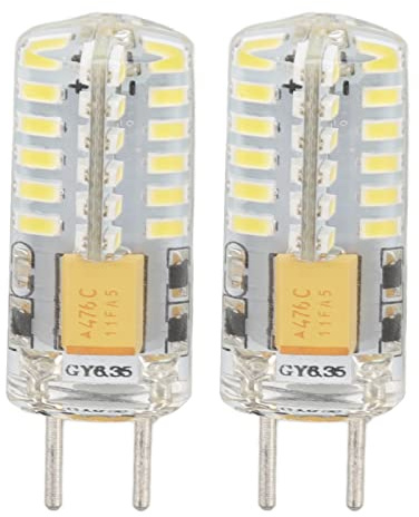 Tbest Super Brightness GY6.35 LINDS 48 LEDs Eye Protection 6000K Light Bulb for Chandelier Tablespoons 2PCs for Table Lamps