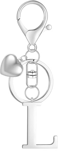 MWOOT Schlüsselanhänger aus Edelstahl, Buchstaben Namensanhänger, Letter Keychain, Geschenk für Männer und Frauen