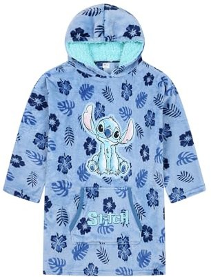 Disney Lilo and Stitch - Sudadera con capucha para mujer, color azul, de forro polar de gran tamaño