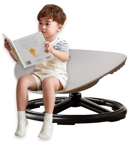 Snurrande stol för autistiska barn, sensorisk svängstol för barn med säkerhetshandtag och halkfri design, robust metallbas för småbarn med autism och ADHD, blå