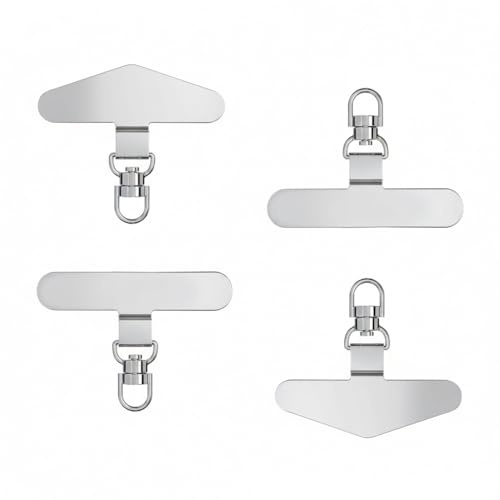 Daleweo 4 Piezas Parches para Teléfono Móvil, Accesorios Móvil Colgante, con Anillo de Metal, Acero Inoxidable