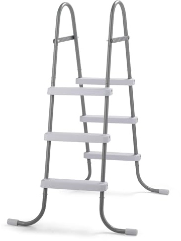 Bonnlo Swimming Pool Ladder, Ladder Steps for Above Ground Pools, 107cm/42 Inch Height, Non-Slip Metal Frame