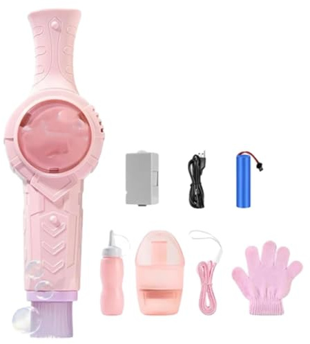 Mist Bubble Wand, Elastic Bubble Fog Wand, Spielzeug Smoke Seifenblasenstab, Bunte Rauchblasenmaschine, interaktiver Nebelblasenmaschine mit Licht und Sound für Outdoor/Party/Hochzeit (Rosa)
