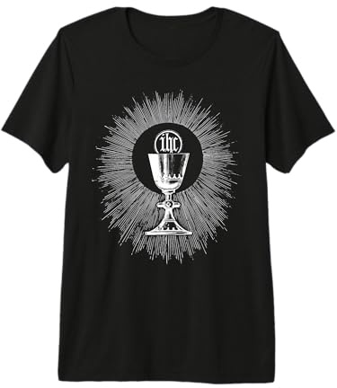 Calice messe catholique Eucharistie Première Communion T-Shirt Haut de Gamme
