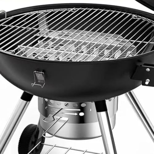 ReachMall Tapis de barbecue rond en acier inoxydable avec clip - Maille non réutilisable pour une cuisson uniforme - Empêche les flambées - Idéal pour l'intérieur et l'extérieur