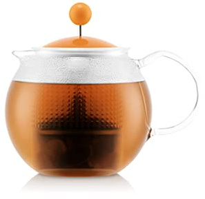 BODUM 1823-447-Y21 ASSAM Teekanne mit Glasgriff, Deckel und Kunststofffilter, 0,5 L
