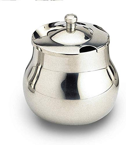Grunwerg Cafe Ole Royal Collection Azucarero de acero inoxidable 18/8 y tapa con boquilla soldada con argón, 13 onzas, color plateado