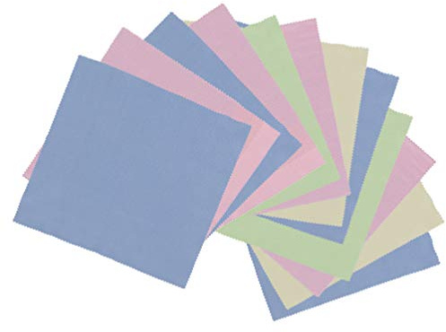 Toyvian 12Pcs Microfibre Chiffons de Nettoyage de Lunettes pour Lentilles Lingettes pour Lunettes Lunettes de Soleil Écran de Téléphone Portable Lentilles de Caméra (10X10 Cm)