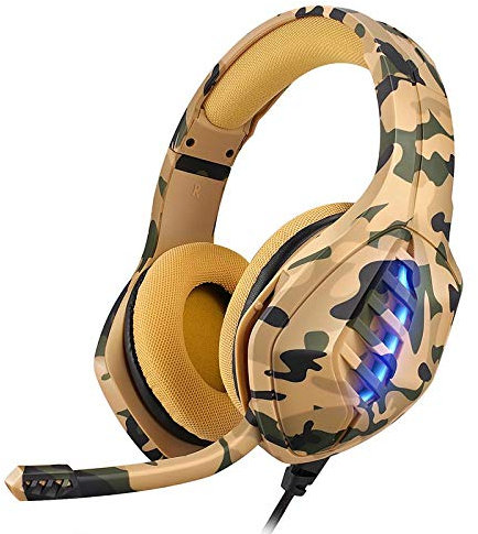 7.1 surround sound Gaming Headset 3.5mm jack, Stereo Gaming Headset for PS4 PC Xbox One S X Nintendo Switch PC Laptop Mac, Noise Cancelling Over Ear Headphones with Mic yellow