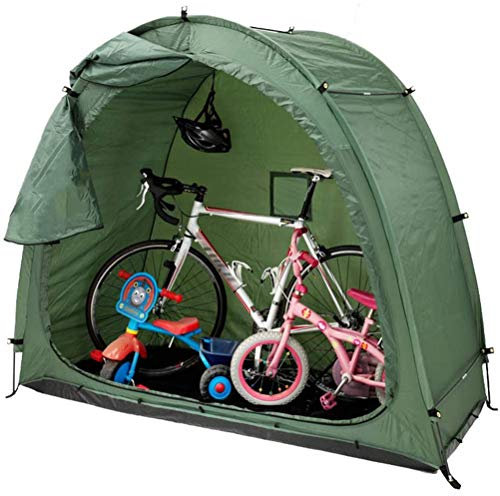 HERAHQ Fahrradlagerzelt Cave Abdeckung Scaffold, Multifunktions Shed mit Fenstern im Freien Wasserdichten Sonnenschutz Platzsparend (200 x 88 x 165 cm),Grün