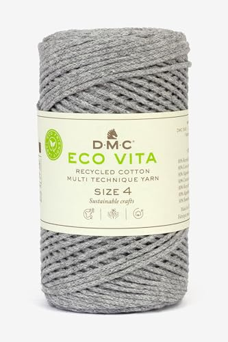 DMC Eco Vita 4 - Hilo de macramé para tejer ganchillo plateado, 250 g