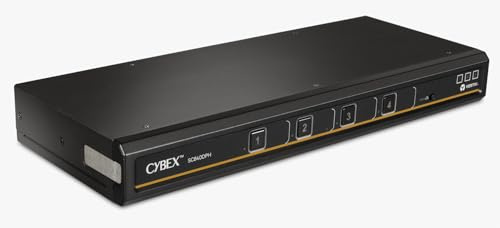 Avocent Cybex SC800 Secure KVM, Single Head Monitor, 4 Port, Universal DisplayPort, NIAP Version 4.0 Certified, TAA Compliant, Common Access Card (CAC), Secure Desktop KVM Switch (SC840DPH-400) USB