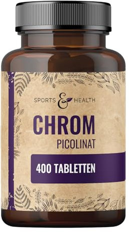 Chrom Tabletten - Chrom Picolinat - 400 Tabletten - Vegan - trägt zur Aufrechterhaltung eines normalen Blutzuckerspiegels bei