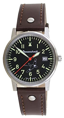 Aristo Unisex Messerschmitt Uhr Fliegeruhr - Komet 80 Jahre - ME163-80-3 Leder