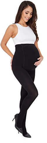 OVISSA Collant Premaman Spessi 600 DEN Collant Gravidanza Invernali Opachi con vita regolabile, vita alta, collant in cotone ultra spesso per donna