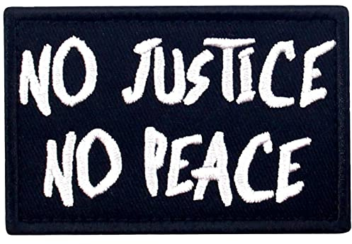 No Justice No Peace Patch broderat märke moral applikation fästkrok och ögla emblem