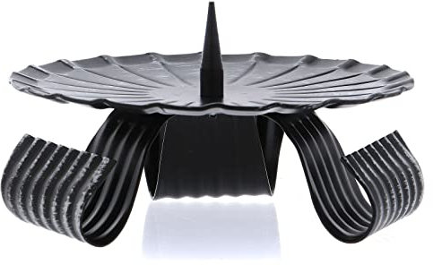 Holyart Portacandele treppiedi Nero spuntone Centrale Ferro Nero 12 cm