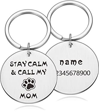 Personalized Dog Tag Address Tags for Dogs id Tags Engraved Custom Dog Tag Dog Collar for Cats Dog Name Tag Pet Id Tag Collars,Silver,30mm x 30mm